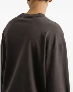 Langarmshirt mit Print - Braun