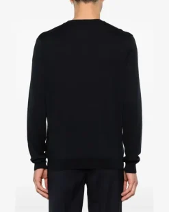 Langarmshirt mit rundem Ausschnitt - Schwarz