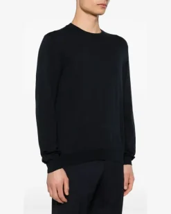 Langarmshirt mit rundem Ausschnitt - Schwarz