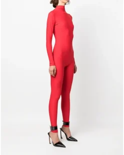 Langarmshirt mit Stehkragen - Rot
