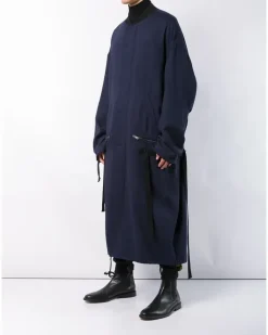 Langer Oversized-Mantel - Schwarz