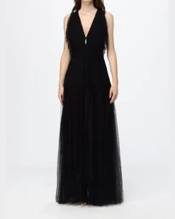 Langes Tüllkleid Schwarz
