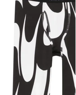 Lange Unterhose mit abstraktem Print - Schwarz