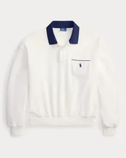Langärmliges Poloshirt aus Frottee White