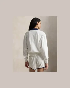 Langärmliges Poloshirt aus Frottee White