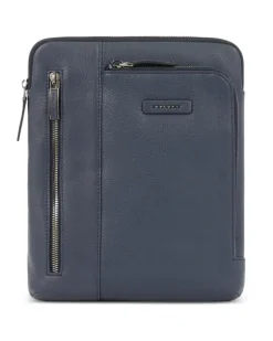 Laptoptasche aus Leder - Blau