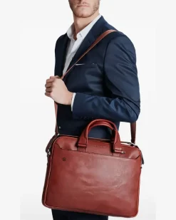 Laptoptasche aus Leder - Braun