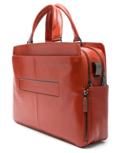 Laptoptasche aus Leder - Orange