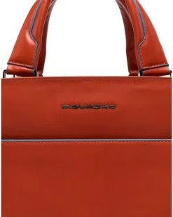 Laptoptasche aus Leder - Orange