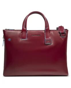 Laptoptasche aus Leder - Rot