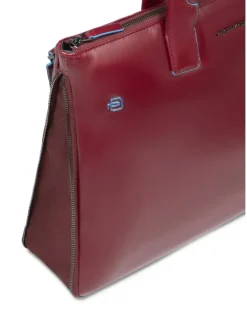Laptoptasche aus Leder - Rot