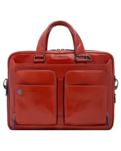 Laptoptasche aus Leder - Rot