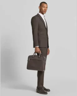 Laptoptasche mit Label-Prägung Modell 'Ray_RP_S Dunkelbraun