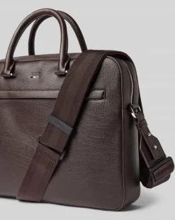 Laptoptasche mit Label-Prägung Modell 'Ray_RP_S Dunkelbraun