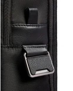 Laptoptasche mit Ledereinsätzen - Schwarz