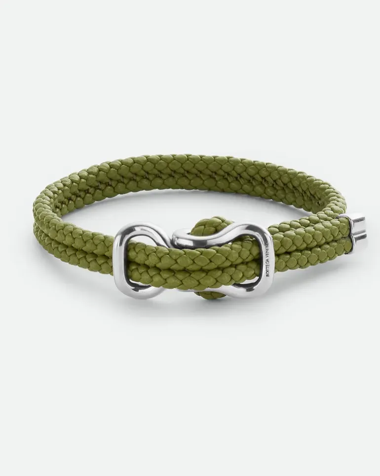 Leather Armband-Grün - Herren