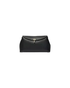 Leder Clutch-Tasche T-Lock Black