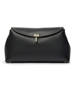 Leder Clutch-Tasche T-Lock Black