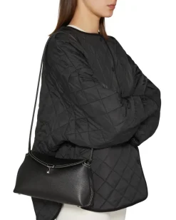 Leder Clutch-Tasche T-Lock Black