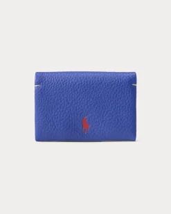 Lederkartenetui Polo Play mit Druckknopf Purple