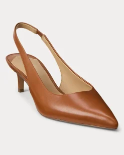 Lederpumps Lolah II mit Fersenriemchen Brown