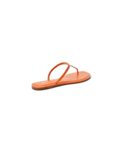 Leder-Zehenstegsandale Polo Play Orange