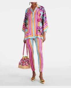 Leggings aus einem Seidengemisch Multicolor