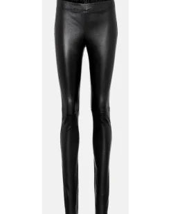 Leggings aus Leder Schwarz