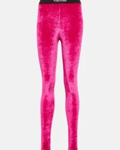 Leggings aus Samt Rosa