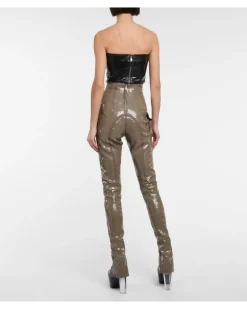 Leggings Dirt Waist mit Pailletten Beige