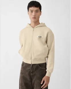 Le Hoodie Gros Grain Zippé - Beige