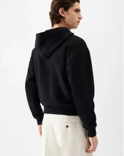 Le Hoodie Gros Grain Zippé - Schwarz