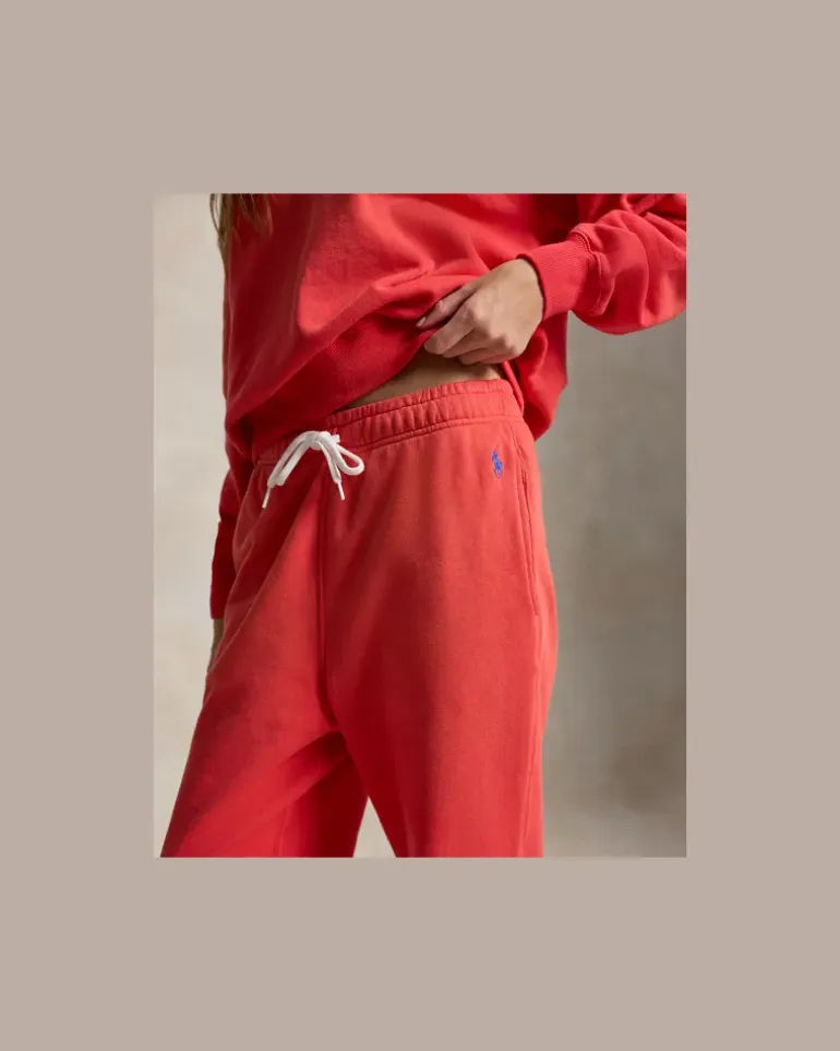 Leichte Fleece-Jogginghose mit Tunnelzug Red