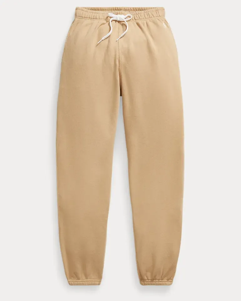 Leichte Fleece-Jogginghose mit Tunnelzug Tan