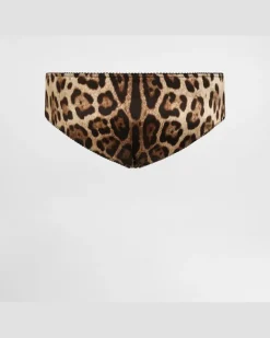 Leopard-print Satin Panties - Frau Unterwäsche Animalprint Satin