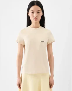 Le T-shirt Gros Grain Manches Courtes - Beige Hellbeige