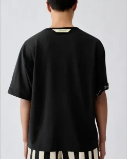 Le T-shirt Rond Carré Manches Courtes - Schwarz