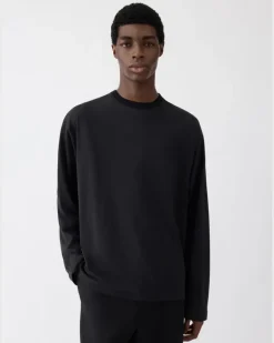 Le T-shirt Rond Carré Manches Longues - Schwarz