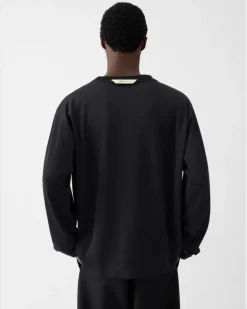 Le T-shirt Rond Carré Manches Longues - Schwarz