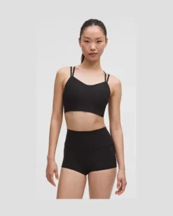 Like a Cloud Gerippter Longline-BH leichter Halt B/C Cups für Frauen – Größe in Black