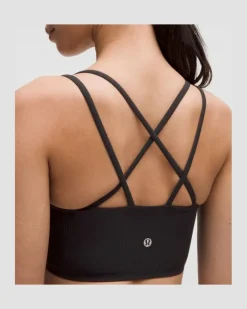 Like a Cloud Gerippter Longline-BH leichter Halt B/C Cups für Frauen – Größe in Black