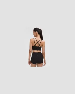 Like a Cloud Gerippter Longline-BH leichter Halt B/C Cups für Frauen – Größe in Black