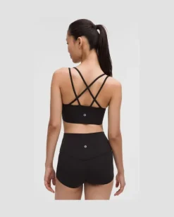 Like a Cloud Gerippter Longline-BH leichter Halt B/C Cups für Frauen – Größe in Black