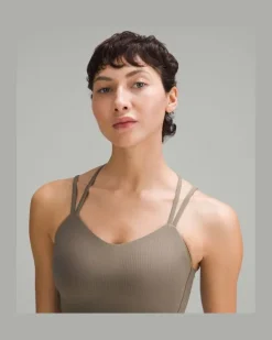 Like a Cloud Gerippter Longline-BH leichter Halt B/C Cups für Frauen – Größe in Nomad