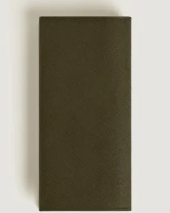 Längliche Brieftasche 14 cc mit Reißverschluss aus Sartorial Leder - Khaki - Leder - MB221364 - Brieftaschen