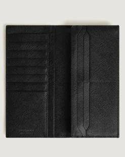 Längliche Brieftasche 14 cc mit Reißverschluss aus Sartorial Leder - Schwarz - Leder - MB220387 - Brieftaschen
