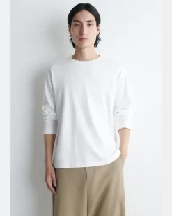 Lockeres Langarmshirt Aus Jersey Weiß