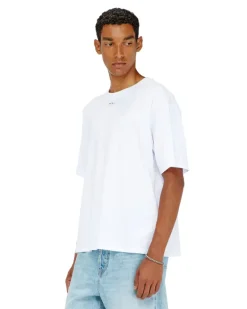 Locker geschnittenes Baumwoll-T-Shirt mit Oval D Stickerei - T-Shirts - Herren - Weiss