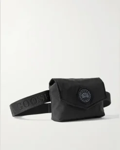 Logo-Appliquéd Shell Belt Bag Black