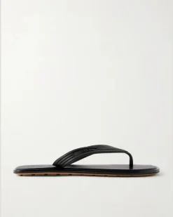 Logo-Embossed Rubber Flip Flops Black